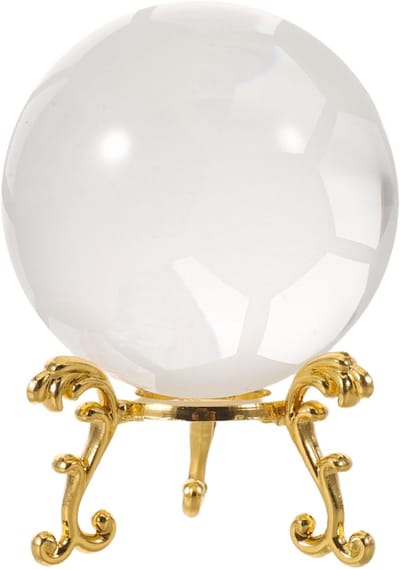 Kristallen Voetbal - Voetbal Bol - Sport Decoratie - Met Standaard - 60 mm - Diverse kleuren