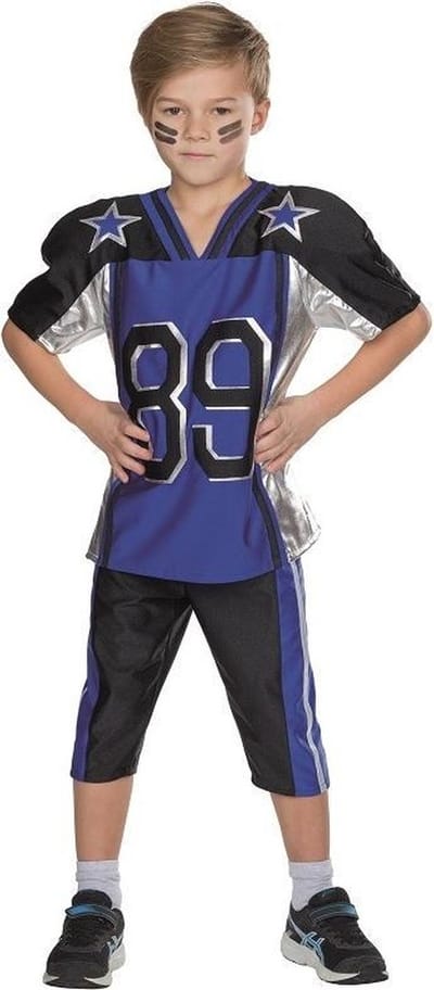 Rubie's Verkleedkostuum American Football Jongens Blauw Maat 152