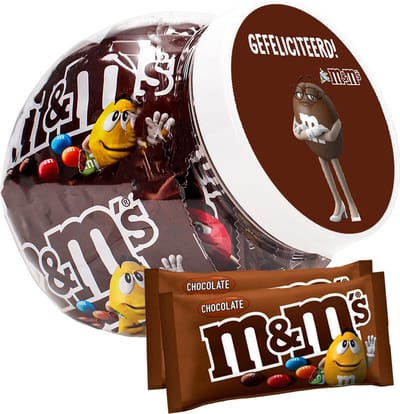 M&Ms Chocolade Gefeliciteerd - chocoladecadeau in herbruikbare pot - 450g