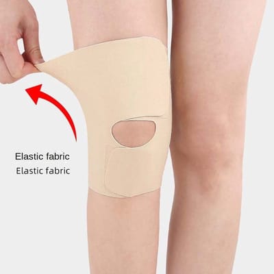 1 paar artritis kniebrace stabilisatiebandage open patella verstelbare band - Beige