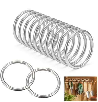 12 Stuks RVS O-ringen 30mm - Dikke Gelaste O-ringen voor Bevestigen van Schroeven, Haken en Paracord Accessoires