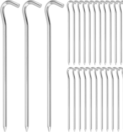 40 Stuks 18cm Voetbalnet Haringen, Stevige Tent Haringen van Metaal voor Buiten, Kamperen en Wandelen