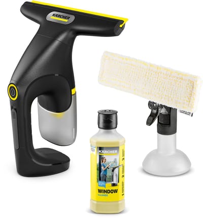 Kärcher Window Vac WV 1 Compact Extra draadloze ruitenreiniger - Raamwisser met looptijd accu 25 minuten voor 70 m² - Ramenwasser voor douche en andere gladde oppervlakken - Incl. sproeiflacon, microvezeldoek en 500 ml reinigingsmiddel