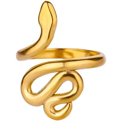 Bagues Serpent Vintage Pour Femmes Couleur Acier Inoxydable Bague Serpent Esthétique Fête Animal Bijoux Imperméables Cadeau resizable
