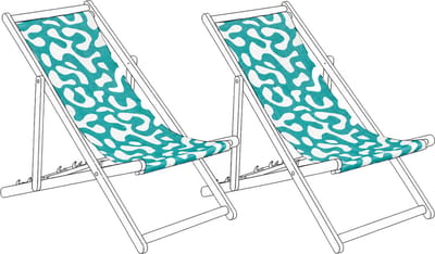 ANZIO/AVELLINO - Set van 2 hoezen - Abstract/Turquoise - Polyester