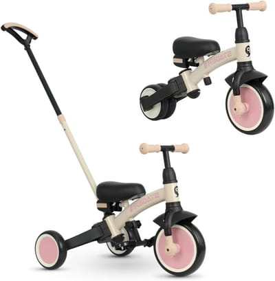 Driewieler - Loopfiets - Buiten spelen - 3-in-1 model - 94 x 45 x 100 cm - Roze