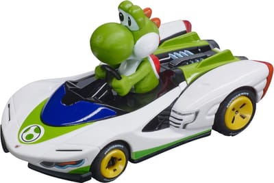 Carrera Speelgoedvoertuig Auto - Mario Kart - P Wing Yoshi - Pull Back Auto - Terugtrekauto - 1:43
