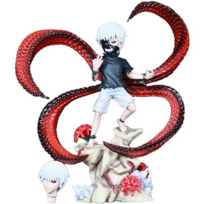 Duurzaam Tokyo Ghoul Kaneki Ken Animatie Figuur met Duizendpootmasker Verwisselbaar Gezicht Verzamelsieraad Decoratief Ornament voor Anime Fans black