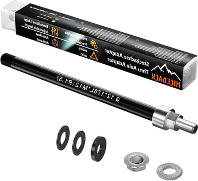 M12 Thru Axle Adapter voor Fietstrailer, Verstelbare As, Stalen en Aluminium Constructie, Geschikt voor Diverse Fietsen