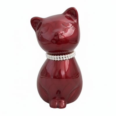 Rode kattenurn voor as – urn voor kattenas – crematie-urn voor huisdieren