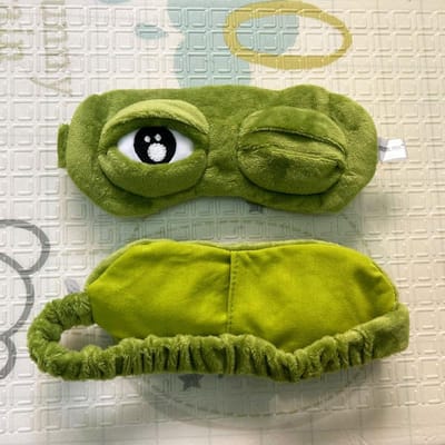 Droevige kikker slaapmasker oogkap pluche oogbescherming reis ontspannen cadeau blinddoek schattige patches cartoon slaapmasker voor kind volwassene groen
