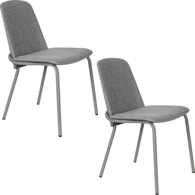 Zuiver Clip Eetkamerstoelen Grijs - Set van 2