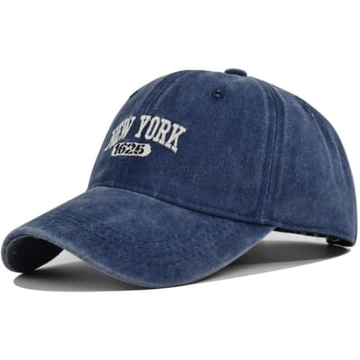 Vintage Letter New York Borduurwerk Baseballpet Gewassen Katoenen Vizier Pet Pet Verstelbare Baseballpetten Voor Man Vrouw blue