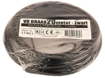 Besli VD-Draad 1,5 mm² - Zwart - 20meter