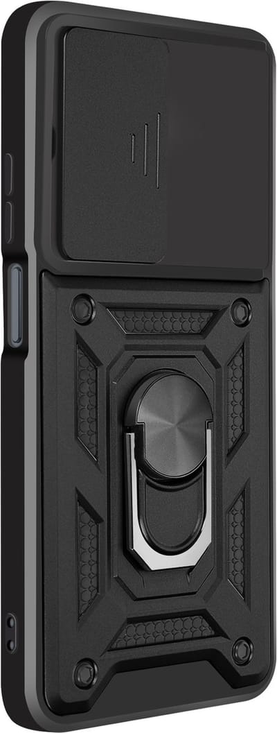 Mayaxess, Hoesje geschikt voor Redmi 15C - MIL-STD 810G & Camera Schuif, Zwart