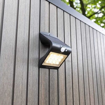 HOFTRONIC Rhodes Solar Wandlamp Up & Down - met Bewegingssensor - 1.5W - 3000K Warm wit - 2 lichtstanden - IP65 waterdicht - Wandlamp Schutting -