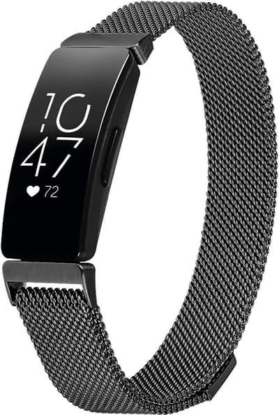 Bandje geschikt voor Garmin Inspire 3 - Zwart Milanese Band