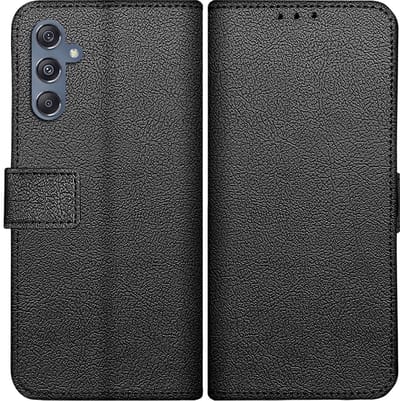 Cazy hoesje geschikt voor Samsung Galaxy M34 Hoesje met Pasjeshouder - Bookcase Classic - Zwart