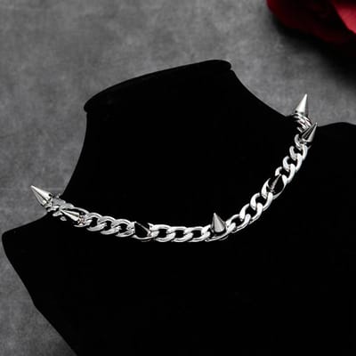 Hip-hop Metal Klink Hanger Ketting Voor Vrouwen Mannen Punk Rock Gotische Mode Ketting Bedel 90s Esthetiek Zirconium Cadeau gray