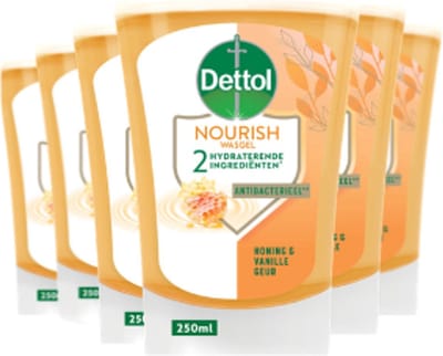 Dettol No-Touch Navulling Handzeep - Extra Care Honey & Sheabutter 250ML x 6 Voordeelverpakking