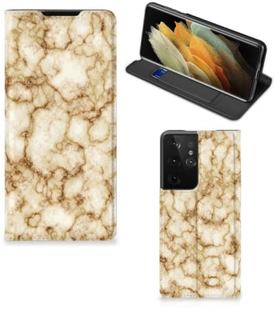 Samsung Galaxy S21 Ultra Standcase Marmer Goud