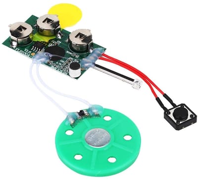 Golden crown - Opneembare spraakmodule - DIY wenskaartmodule - 4 minuten loopafspelen - Ideaal voor knutselen - Geschikt voor kerstkaarten - Compact for...