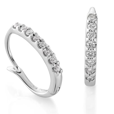 Orphelia OD-5291 - Oorring - 18 Karaat Witgoud / Diamant 0.21 ct
