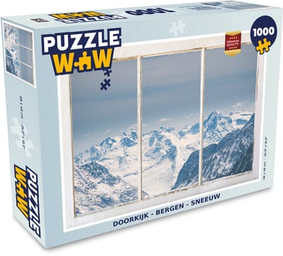 Puzzel Doorkijk - Berg - Sneeuw - Legpuzzel - Puzzel 1000 stukjes volwassenen