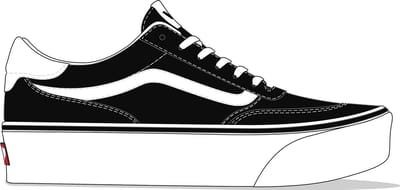 Vans Brooklyn LS Platform SUEDE/CANVAS BLACK/WHITE Unisex Sneakers - BLACK/WHITE