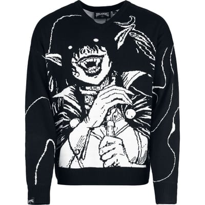 Black Blood by Gothicana - Gothic Gebreide trui - Bloodsworn to Tepes - S tot XXL - voor Mannen - zwart-wit
