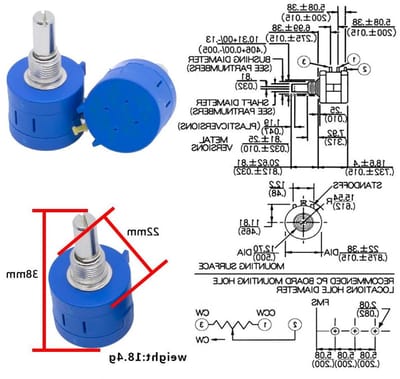 Verstelbare Weerstand - Potentiometer - Elektronica Reparatie - Draadgewonden Technologie - 5K Ohm - Niet Van Toepassing
