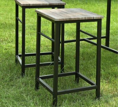 Mara Bartafel set - 4 Krukken - Tuinset - Binnen en buiten - 5 delig - Hout - 100 x 87 x 60 cm