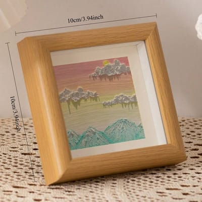 Cadre Photo Carré Creux en Bois 4 Pouces DIY, Cadre Photo de Table Pour Loisirs Créatifs ou Cadeaux de Broderie Anniversaire Remise de Diplôme Wood Color
