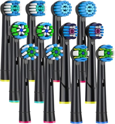 Dutchers® 12 premium Opzetborstels - Diverse varianten in 1 set - Geschikt voor Oral B elektrische tandenborstels - Universeel