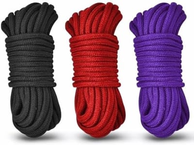 PromoHome Zacht Katoenen Touw 8 mm Dik - Gedraaid Multifunctioneel Touw voor Knutselen, Camping, DIY Projecten en Decoratie - Zwart