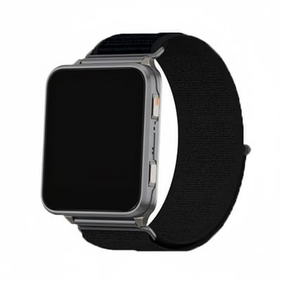 Nylon loop bandje - geschikt voor Garmin Venu X1 - trail band - klittenband - zwart