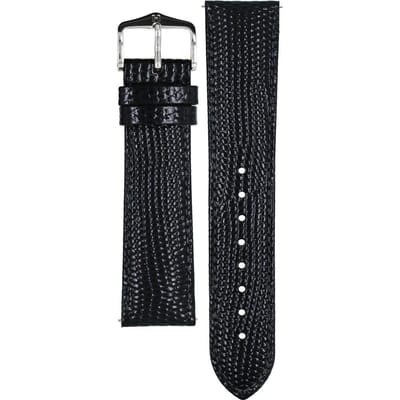 Hirsh Horlogeband -  Rainbow Zwart - Leer - 22mm