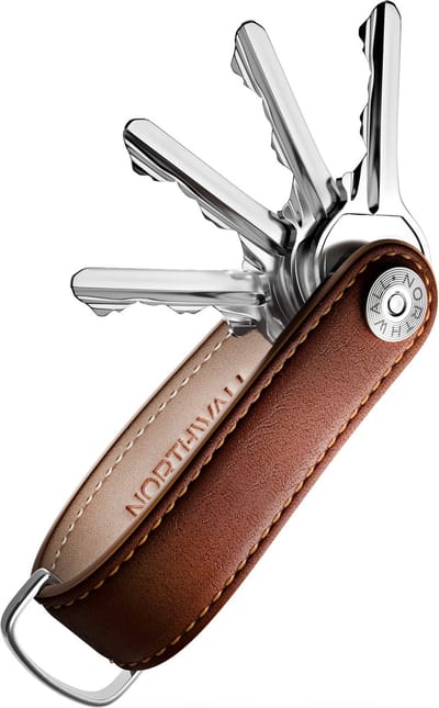 Northwall Sleutelhanger / Sleutel Organizer - 100% Echt Leer - Key Organizer Kechain - 2 tot 7 Sleutels (bruin)