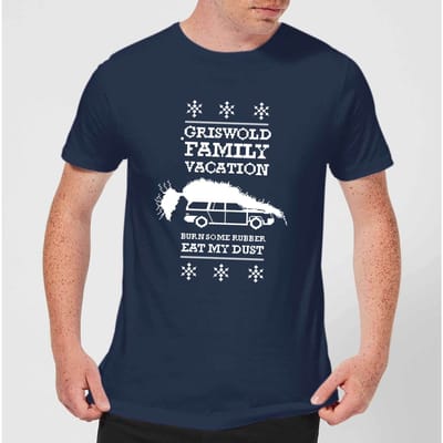 National Lampoon Griswold Vacation Ugly Knit Men's Christmas T-Shirt - Navy - S