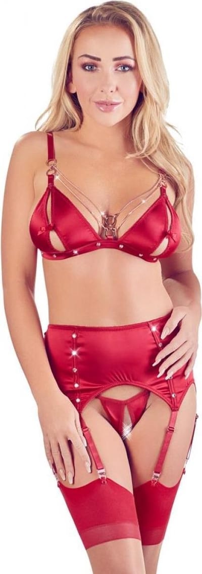 Abierta Fina Sexy 3-Delige Jarretel Set