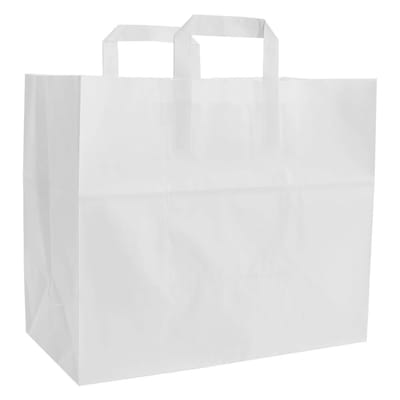 Papieren tasjes 50 stuks Budget - Wit - A4 32x28x16cm - Cadeautasjes - Papieren tasjes met handvat