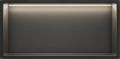 Via Fectio® Inbouwnis Badkamer 30x60x10 cm - LED - Mat Zwart RVS