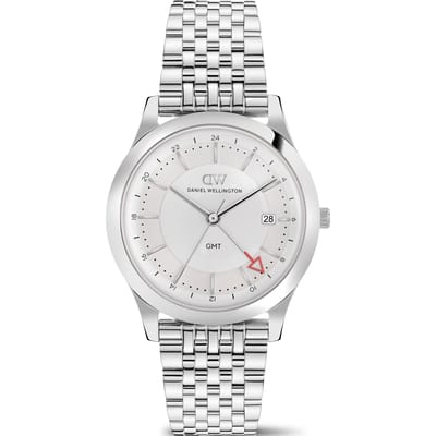 Daniel Wellington DW Watch Pathfinder GMT 7-Link Frost-White Silver 39mm