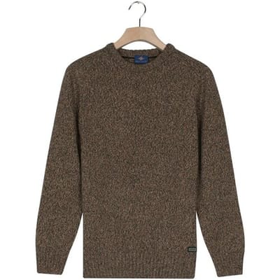 Baileys Trui Crew Neck Pullover Multicolor Single Knit Coffee Brown / male