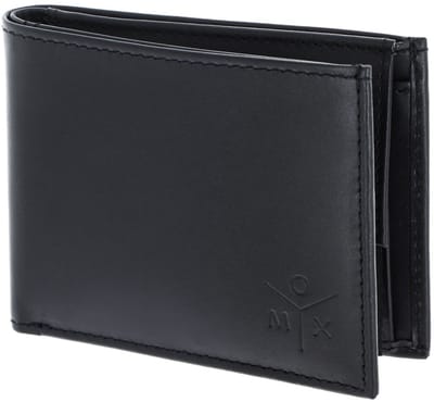 oxmox Leren portemonnee Leather Pocketbörse Ox Embossed Black zwart