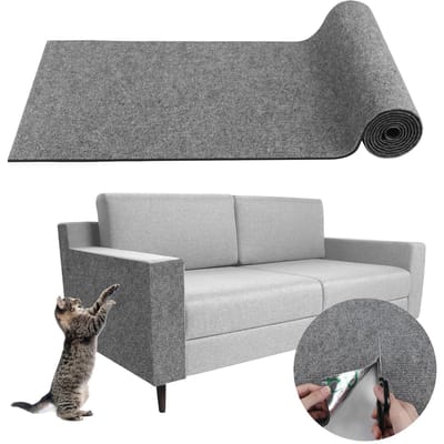 Anti-Kattenkrab Sofa Beschermhoes Kattenkrabmatten Zelfklevende Muur Sofa Stickers voor Katten Klauwslijpen Kitten Speelgoed 30x100cm lichtgrijze kleur