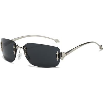 Lunettes de soleil sans monture tendance et de haute qualité, élément démon nouveau, personnalité Miding, lunettes de soleil décoratives tendance y2k