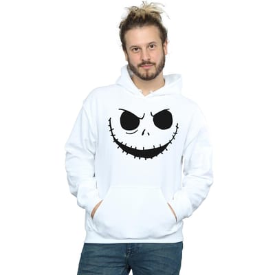 Disney Heren Nightmare Before Christmas Jack's Face Bold Hoodie (Wit)