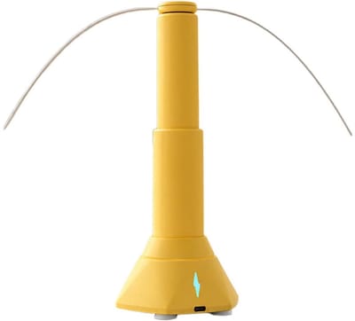 Vliegenverjager Tafel - Telescopische Vliegenventilator - Geluidsgolven Afweer - voor Horeca & BBQ - USB-C & Batterij (Excl.) - Telescopisch - Geel