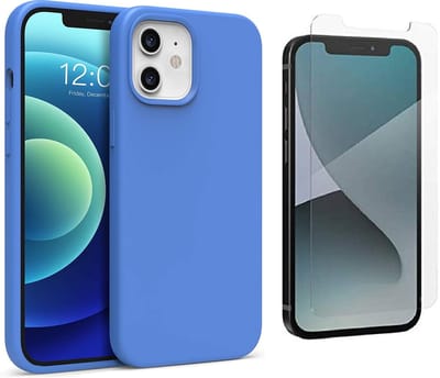 Hoesje Geschikt voor iPhone 12 Mini Hoesje - Soft Nano siliconen cover TPU backcover - Turquoise met 1x Screenprotector
